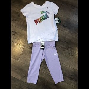 Puma Tee & Leggings Set Size 4 New